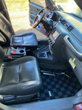Honda CRV 95-01 (RD1/2) Checkered Race Floor Mats - Dark Grey (5 Speed Trans)