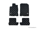 Honda CRZ 10-16 (ZF1/ZF2) Checkered Race Floor Mats - Dark Grey