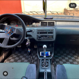 Honda Civic 93-95 (Hatch/Coupe/Sedan) Checkered Race Floor Mats - Dark Grey (Standard Coverage)