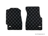 Honda Civic 93-95 (Hatch/Coupe/Sedan) Checkered Race Floor Mats - Dark Grey (Standard Coverage)