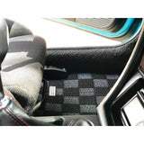 Honda Civic 93-95 (Hatch/Coupe/Sedan) Checkered Race Floor Mats - Dark Grey (Standard Coverage)