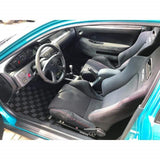 Honda Civic 93-95 (Hatch/Coupe/Sedan) Checkered Race Floor Mats - Dark Grey (Standard Coverage)
