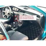 Honda Civic 93-95 (Hatch/Coupe/Sedan) Checkered Race Floor Mats - Dark Grey (Standard Coverage)