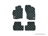 Mitsubishi Evo X Checkered Race Floor Mats - Dark Grey