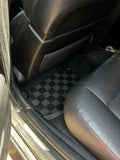 Bmw F10 5-Series Sedan 10-17 Checkered Race Floor Mats - Dark Grey