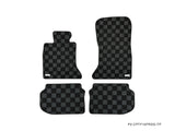 Bmw F10 5-Series Sedan 10-17 Checkered Race Floor Mats - Dark Grey