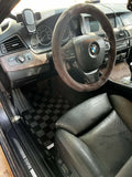 Bmw F10 5-Series Sedan 10-17 Checkered Race Floor Mats - Dark Grey