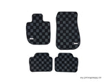 Bmw F30 / F80 3-Series 11-19 4D Checkered Race Floor Mats - Dark Grey