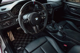 Bmw F30 / F80 3-Series 11-19 4D Checkered Race Floor Mats - Dark Grey