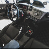 Honda Civic FB6 12-15 (Sedan 4 Door) Checkered Race Floor Mats - Dark Grey