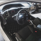 Honda Civic FB6 12-15 (Sedan 4 Door) Checkered Race Floor Mats - Dark Grey