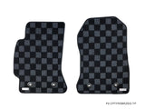 Toyota FRS / Subaru BRZ Up To Year 2021 Checkered Race Floor Mats - Dark Grey (Fronts Only)
