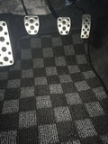 Toyota FRS / Subaru BRZ Up To Year 2021 Checkered Race Floor Mats - Dark Grey (Fronts Only)