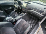 Subaru WRX (GVF) / STI (GVB) 08-14 Checkered Race Floor Mats - Dark Grey