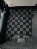 Honda Fit 01-08 (GD) 1st Gen Checkered Race Floor Mats - Dark Grey