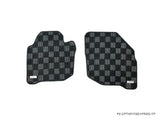 Honda Fit 01-08 (GD) 1st Gen Checkered Race Floor Mats - Dark Grey