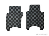 Honda Fit 01-08 (GD) 1st Gen Checkered Race Floor Mats - Dark Grey