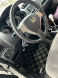 Honda Fit 01-08 (GD) 1st Gen Checkered Race Floor Mats - Dark Grey