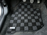 Honda Fit 01-08 (GD) 1st Gen Checkered Race Floor Mats - Dark Grey