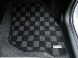 Honda Fit 01-08 (GD) 1st Gen Checkered Race Floor Mats - Dark Grey