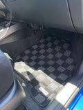 Honda Fit 01-08 (GD) 1st Gen Checkered Race Floor Mats - Dark Grey