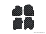 Honda Fit 09-13 (GE) 2nd Gen Checkered Race Floor Mats - Dark Grey