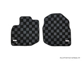 Honda Fit 09-13 (GE) 2nd Gen Checkered Race Floor Mats - Dark Grey