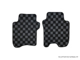 Honda Fit 09-13 (GE) 2nd Gen Checkered Race Floor Mats - Dark Grey