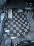 Honda Fit 09-13 (GE) 2nd Gen Checkered Race Floor Mats - Dark Grey