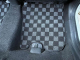 Honda Fit 09-13 (GE) 2nd Gen Checkered Race Floor Mats - Dark Grey