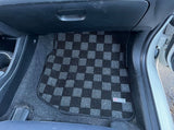 Honda Fit 09-13 (GE) 2nd Gen Checkered Race Floor Mats - Dark Grey