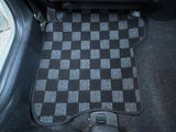Honda Fit 09-13 (GE) 2nd Gen Checkered Race Floor Mats - Dark Grey