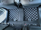 Honda Fit 09-13 (GE) 2nd Gen Checkered Race Floor Mats - Dark Grey