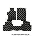 Honda Accord Sedan 13-17 (9th Gen) Checkered Race Floor Mats - Dark Grey