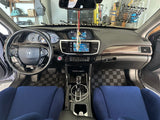 Honda Accord Sedan 13-17 (9th Gen) Checkered Race Floor Mats - Dark Grey