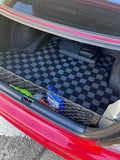 Lexus IS300 98-04 Checkered Rear Trunk Mats - Dark Grey (Not For Sport-Cross Wagon)