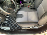 Mazda 3 / Mazdaspeed 3 07-09 (BK) Checkered Race Floor Mats - Dark Grey