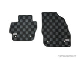 Mazda 3 10-13 (BL) Checkered Race Floor Mats - Dark Grey