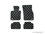 Mini Cooper (F55) 16-22 4 Door Hard Top Checkered Race Floor Mats - Dark Grey
