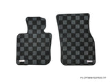 Mini Cooper (F55) 16-22 4 Door Hard Top Checkered Race Floor Mats - Dark Grey