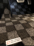 Tesla Model 3 Complete 5pcs Checkered Race Floor Mats - Dark Grey