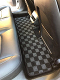 Tesla Model 3 Complete 5pcs Checkered Race Floor Mats - Dark Grey