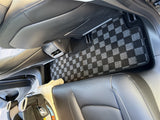Tesla Model 3 Complete 5pcs Checkered Race Floor Mats - Dark Grey