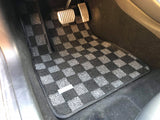 Tesla Model 3 Complete 5pcs Checkered Race Floor Mats - Dark Grey