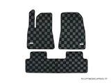 Tesla Model 3 Checkered Race Floor Mats - Dark Grey