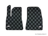 Tesla Model 3 Checkered Race Floor Mats - Dark Grey