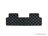 Tesla Model 3 Checkered Race Floor Mats - Dark Grey