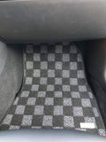 Tesla Model 3 Checkered Race Floor Mats - Dark Grey