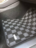 Tesla Model 3 Checkered Race Floor Mats - Dark Grey