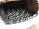 Tesla Model 3 Checkered Race Trunk Mats - Dark Grey